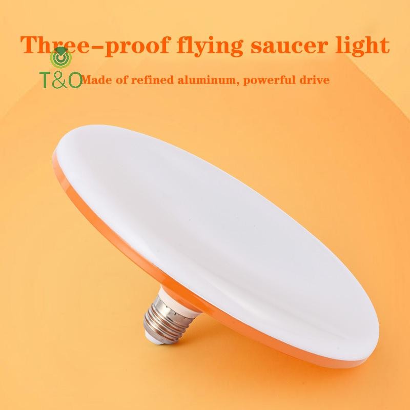 [t & O-t] Đèn LED siêu sáng 12W–50W 220V UFO chiếu sáng trong nhà/nhà để xe, ánh sáng trắng ấm [mới]