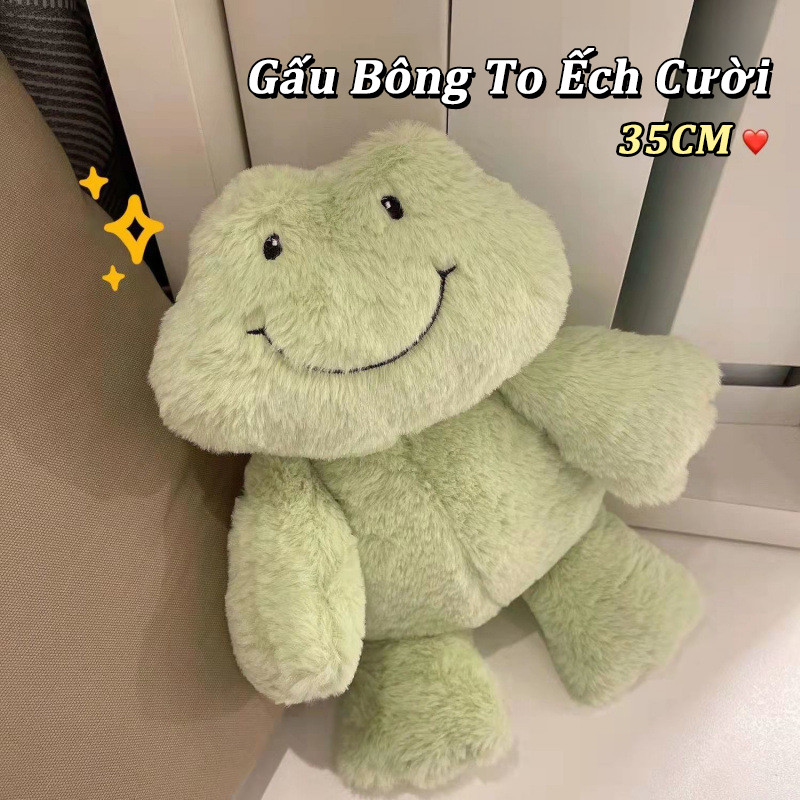 Gấu Bông To  Ếch Cười 35cm Nhồi Bông Cho Bé Phim Hoạt Hình Kẹo Ngọt Thiết Kế Sang Trọng