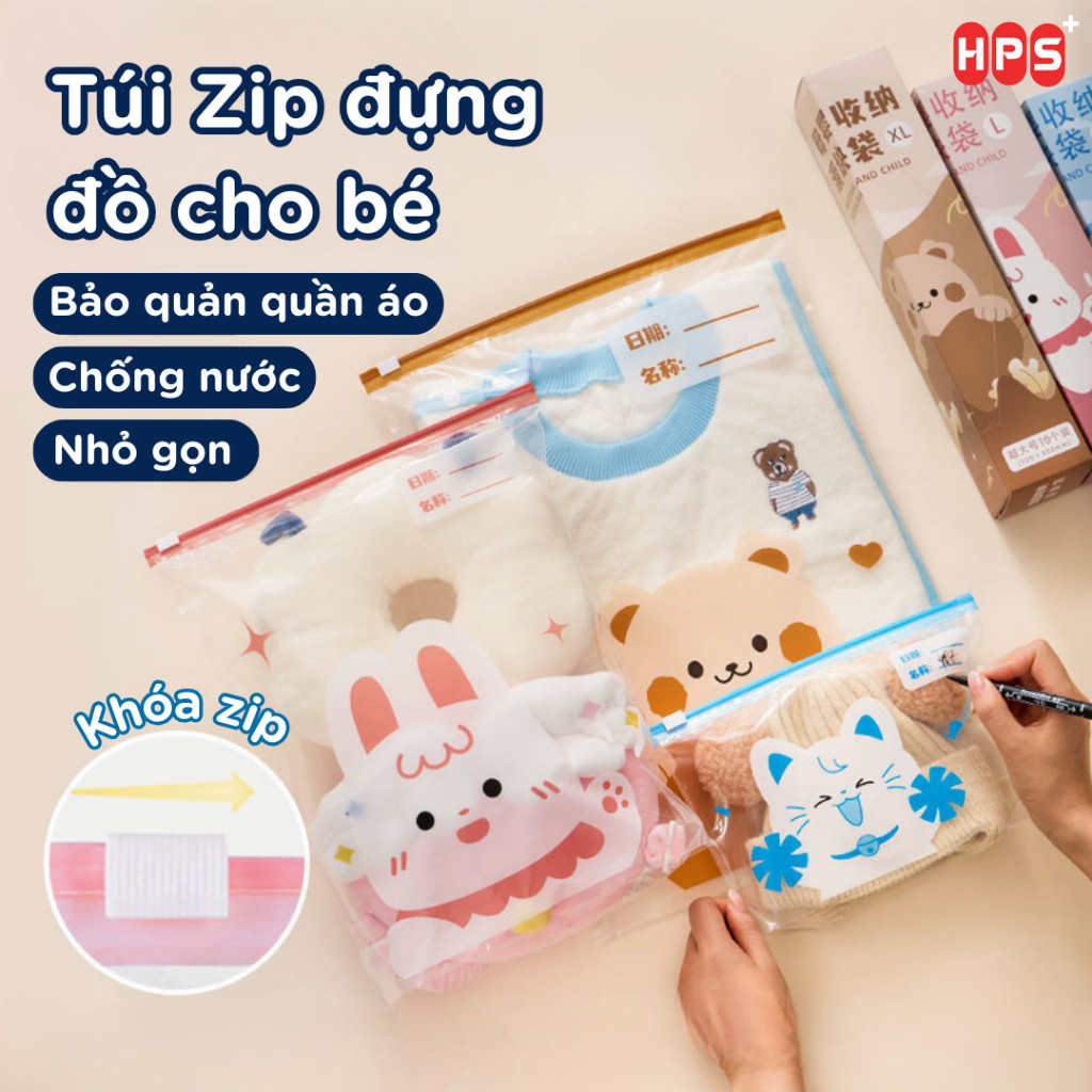 Túi Zip Đựng Đồ Đi Sinh Cho Mẹ, Combo 20 Túi Đựng Quần Áo, Tã Bỉm Cho Bé Nhiều Kích Thước