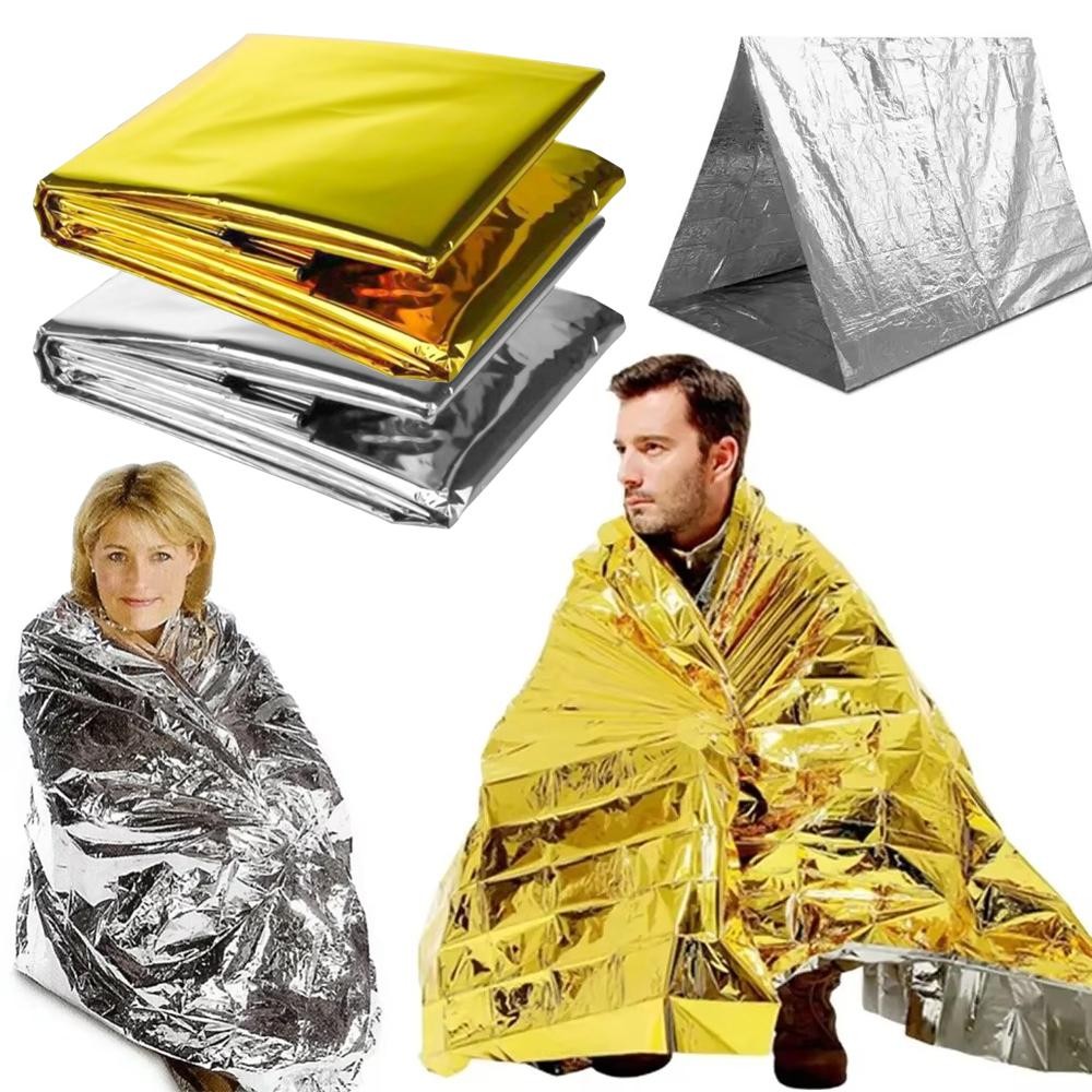 Chăn giữ nhiệt CQCJ - Mylar tái sử dụng, chống gió, lý tưởng cho cắm trại và đi bộ đường dài