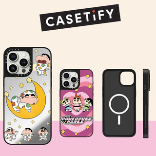 Ốp điện thoại cứng gương Crayon Shin Chan từ tính cho iPhone 16ProMax 15 14 13 12 11 Vỏ chống sốc