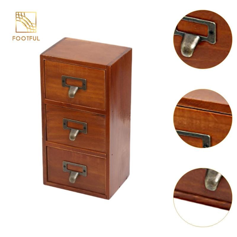 Mini Để Bàn Ngăn Kéo Thiết Kế Cổ Điển Hộp Đựng Bàn Mộc Mạc Sắp Xếp Tủ Gỗ Cho Tạp Hóa Đồ Vệ Sinh Văn Phòng Vanity Thủ Công