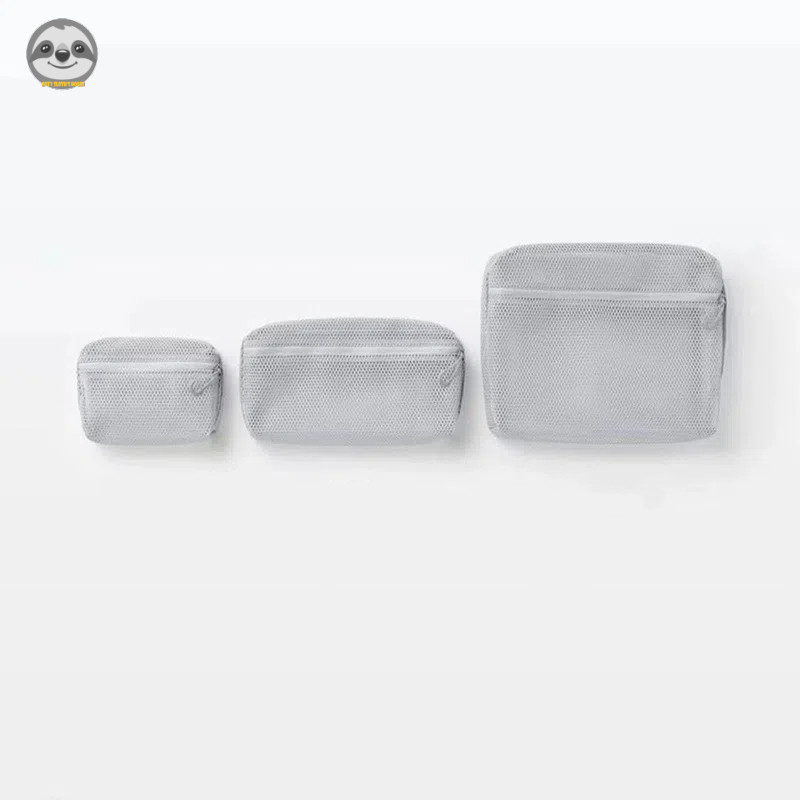 Phong cách Nhật Bản Muji Style / Túi đựng mỹ phẩm lưới trong suốt Nylon / Túi vệ sinh du lịch di động