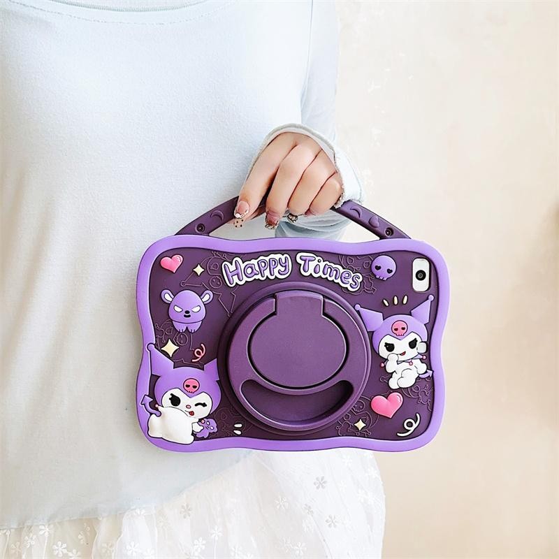 Ốp Lưng Tương Thích Cho Honor Pad X9A 11.5inch X9A 2025 X9 Pro Máy Tính Bảng Silicon Mềm Hoạt Hình Dễ Thương Tím 360°Vỏ trẻ em xoay Vỏ nhỏ