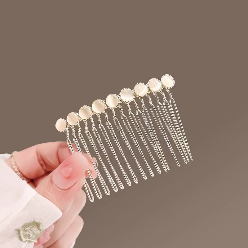 MAUROPOLI [Sẵn sàng] Lược chải tóc hoa mắt mèo - Phụ kiện tóc cao cấp cho nữ - Phong cách cổ điển - Kẹp và tấm kẹp tóc - Mũ đội đầu phù hợp