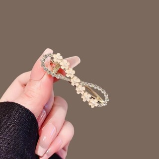 MAUROPOLI [Sẵn Sàng] Kẹp Tóc Nơ Hoa Ngọc Trai Nữ Phong Cách Mới Tính Khí Bên Nổ Kẹp Mặt Trước Tóc Gãy Mỏ Vịt