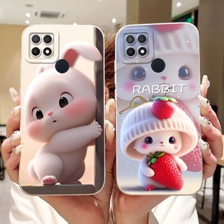 Dành Cho OPPO A15 A15S CPH2179 CPH2185 Vỏ Hoạt Hình Mèo Thỏ Dễ Thương Mới OppoA15 A15S Vỏ Điện Thoại Silicon Mềm Bảo Vệ Ống Kính