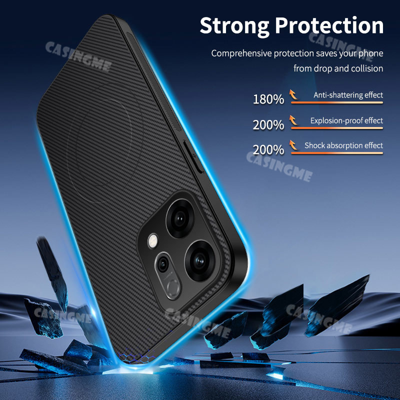 Dành Cho Oppo Reno 14 Pro 5G 2025 Họa Tiết Sợi Carbon Từ Tính Ốp Lưng Điện Thoại Oppo Reno14F Reno14Pro Reno 14Pro 14 F reno14pro 5G 4G 2025 Da Bảo Vệ Chống Sốc Mặt Sau C