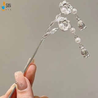 Phụ Nữ Thanh Lịch Tóc Chignon Với Tua Rua Sườn Xám Đũa Tóc Có Hoa Trang Trí Cho Tóc DIY Phụ Kiện Tạo Kiểu Tóc