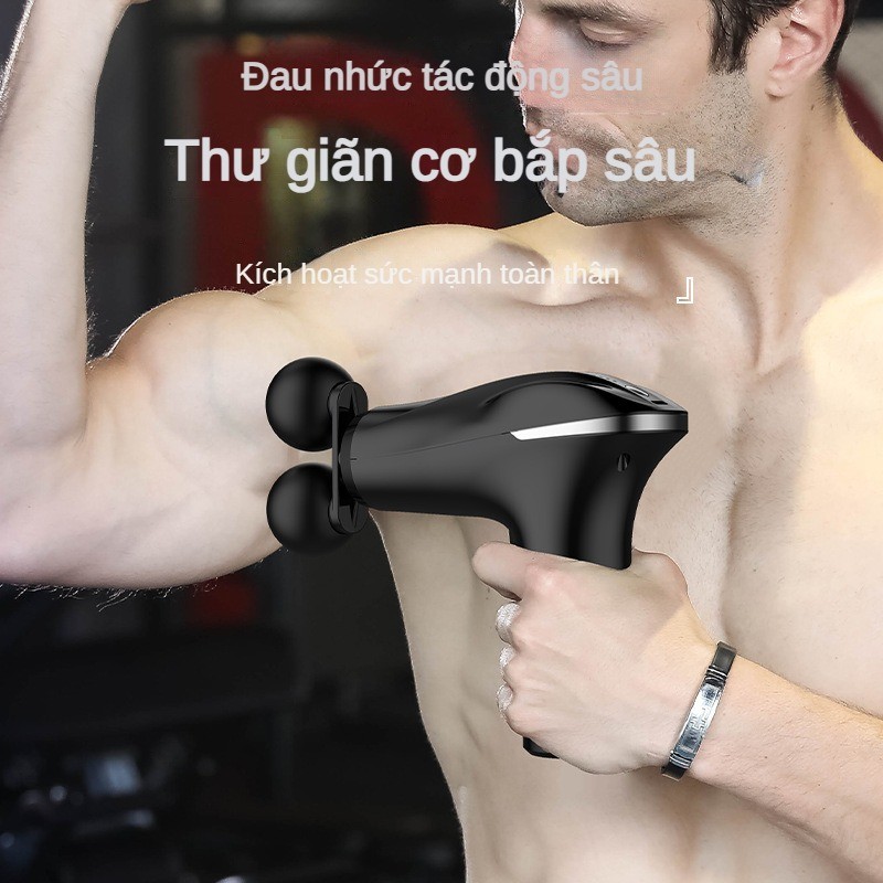 Súng Massage Hai Đầu Thư Giãn Cơ Điện Cổ Khẩu Trang Súng Thể Dục mini Rung Thông Minh Súng Sốc Fascia Súng