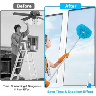 Quạt Trần Bụi Có Thể Tái Sử Dụng Quạt Trần Microfiber Quạt Bụi Có Thể Tháo Rời Duster Với Cực Nối Dài Điều Chỉnh 33 cm Đến 126 cm Để Vệ Sinh Tường Giá Sách Cửa Nội Thất có thể điều chỉnh