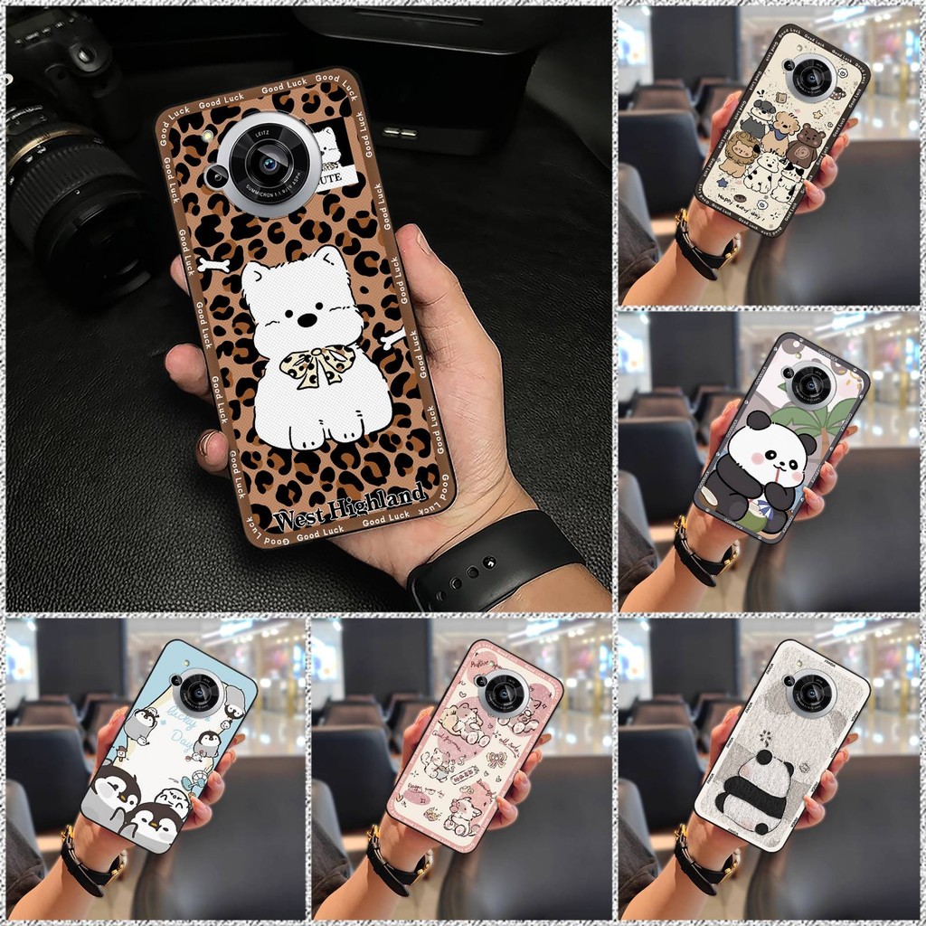 Thiết Kế Thời Trang Ốp Lưng Mềm Ốp lưng Sharp Aquos R7 / SH-52C Bảo Vệ Chống Bụi Bền Hoạt Hình Ốp Lưng Động Vật Chống Sốc Graffiti Túi Điện Thoại TPU Dễ Thương Silicon Chống Va Đập