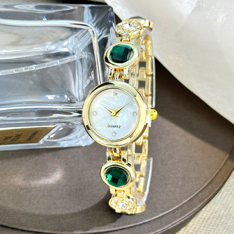 Đồng Hồ Nữ Màu Kim Cương Thời Trang Đồng Hồ Nữ Ánh Sáng Sang Trọng Tính Khí Đồng Hồ Thạch Anh Đá Quý Vòng Tay Đồng Hồ