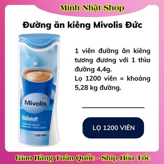 Đường ăn kiêng Mivolis Đức hộp 1200 viên cho người tiểu đường, giảm cân