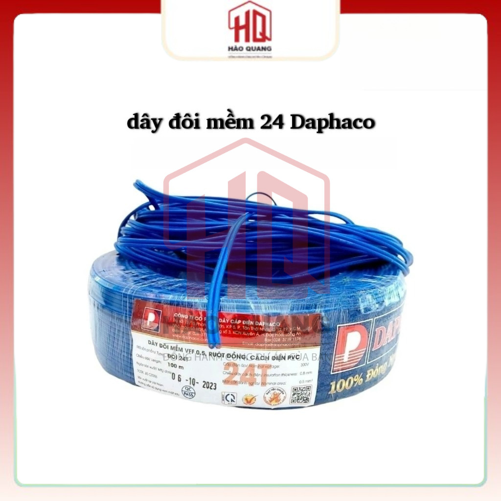 [Mét] Dây điện đôi Daphaco 2x24 (24T) – Lõi đồng nguyên chất