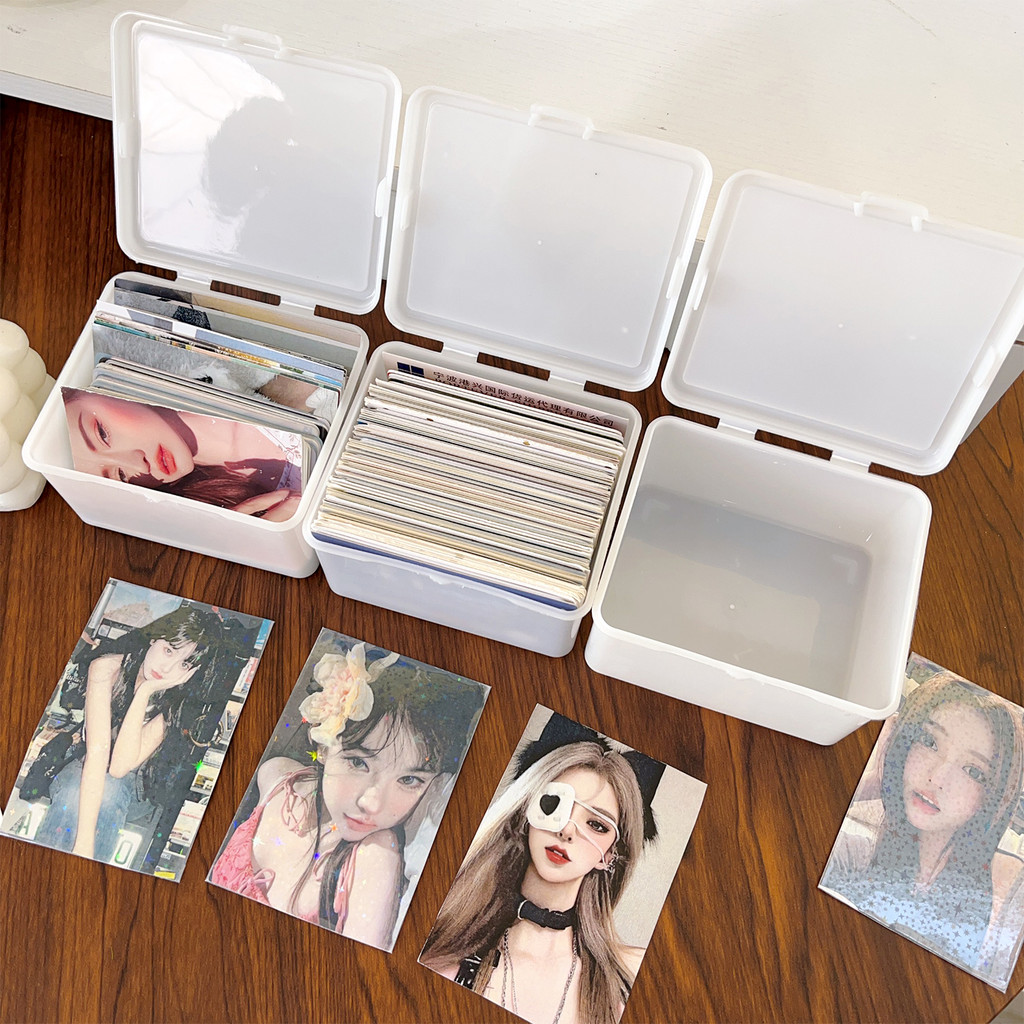 [H & L] Hộp đựng Photocard PP trong suốt có nắp chống ẩm | Dụng cụ sắp xếp phong cách Hàn Quốc 9,5x8x6cm dành cho thẻ hộp mù / Hình ảnh / Bộ sưu tập (3 / 5 / 10 Cái)