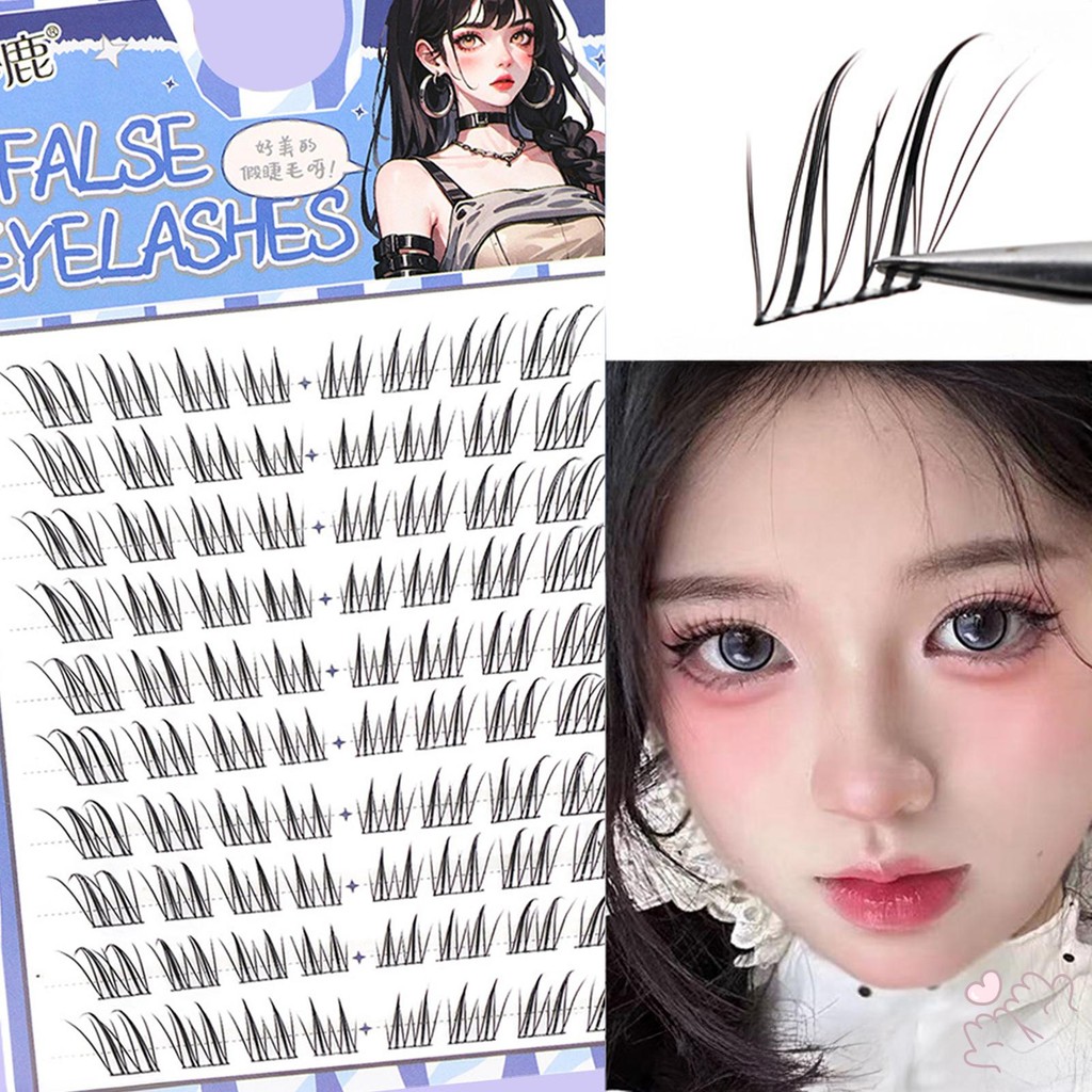7-12mm C Curl Lông Mi Giả Cụm Lông Mi Wispy Tự Nhiên Hoàn Hảo Cho Bé Gái Trang Điểm Mắt Ngủ