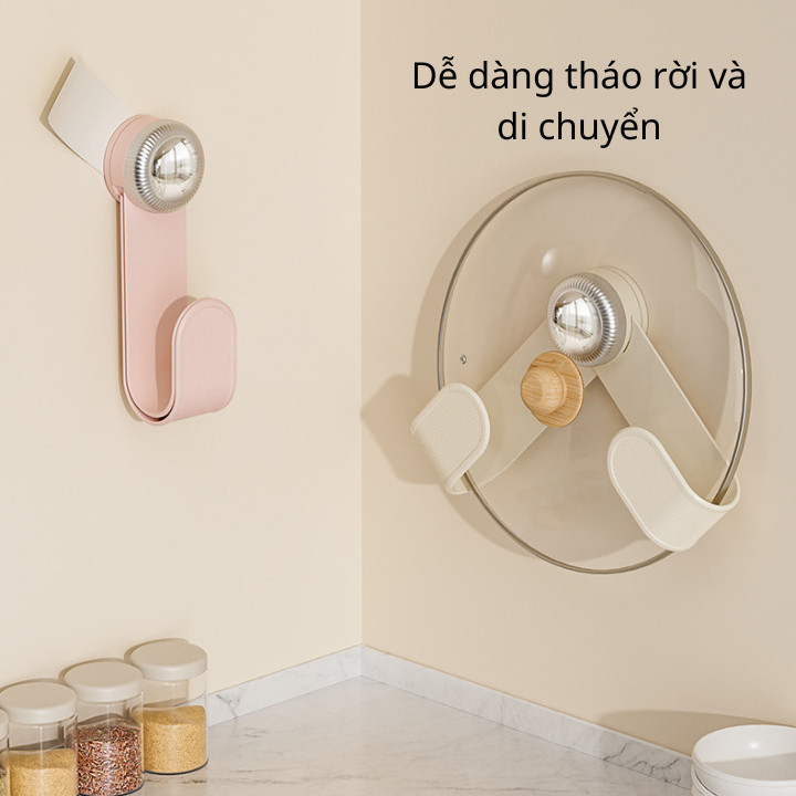 Giá Để Nắp Nồi Hút Chân Không Chịu Lực Điều Chỉnh Kích Thước, Giá Đỡ Nắp Nồi Nhà Bếp Tiện Lợi