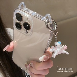 ibumpers Ốp Điện Thoại iPhone INS Thời Trang Mèo Dễ Thương Trong Suốt Ốp Lưng Hàn Quốc Ngôi Sao Cho iPhone 11 12 13 14 15 16 Pro Max