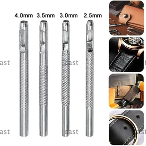 Máy đục lỗ mắt ngô CAST, Máy đục lỗ bằng da rỗng bằng thép Carbon, Túi Bit lỗ 2,5 / 3 / 3,5 / 4mm màu bạc chất lượng cao