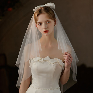 Nơ Trắng Cô Dâu Tulle Veil 85cm - Phụ Kiện Đám Cưới Cho nữ
