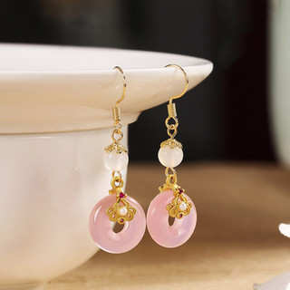 Mới Phong Cách Trung Quốc Khóa An Toàn Bông Tai Nữ Tinh Tế Nhẹ Sang Trọng Cao Cấp Tính Khí