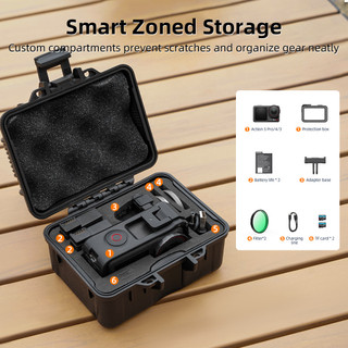 Dành Cho DJI Osmo ACTION 5 Pro Hộp Bảo Quản Cầm Tay Hộp An Toàn HÀNH ĐỘNG 3 / 4 Hành Lý Camera Phụ Kiện
