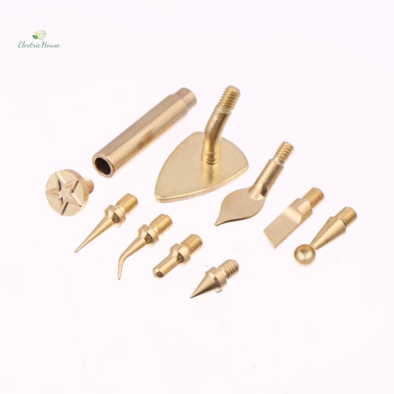 [Nhà Điện] 7 / 9 / 10 Cái Đầu Sắt Đai Ốc Lắp Nhiệt M2 M3 M4 M5 M6 M8 Đồng Ren Nhúng Bộ Dụng Cụ Dụng Cụ Cho Máy In Nhựa 3D Hàn Sắt mới