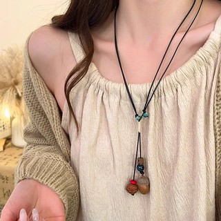 Mới Phong Cách Trung Quốc Vòng Cổ Tua Dài Bohemian Mặt Dây Chuyền Nữ Phụ Kiện
