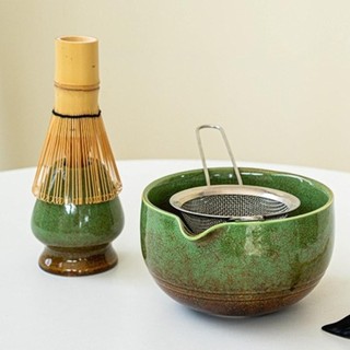 [Giao hàng từ Việt Nam] Bộ trà Matcha 7 món NOOKSTORY, Máy đánh trứng Matcha truyền thống Nhật Bản bằng gốm tre, Bàn chải khuấy có thể tái sử dụng Dụng cụ làm trà