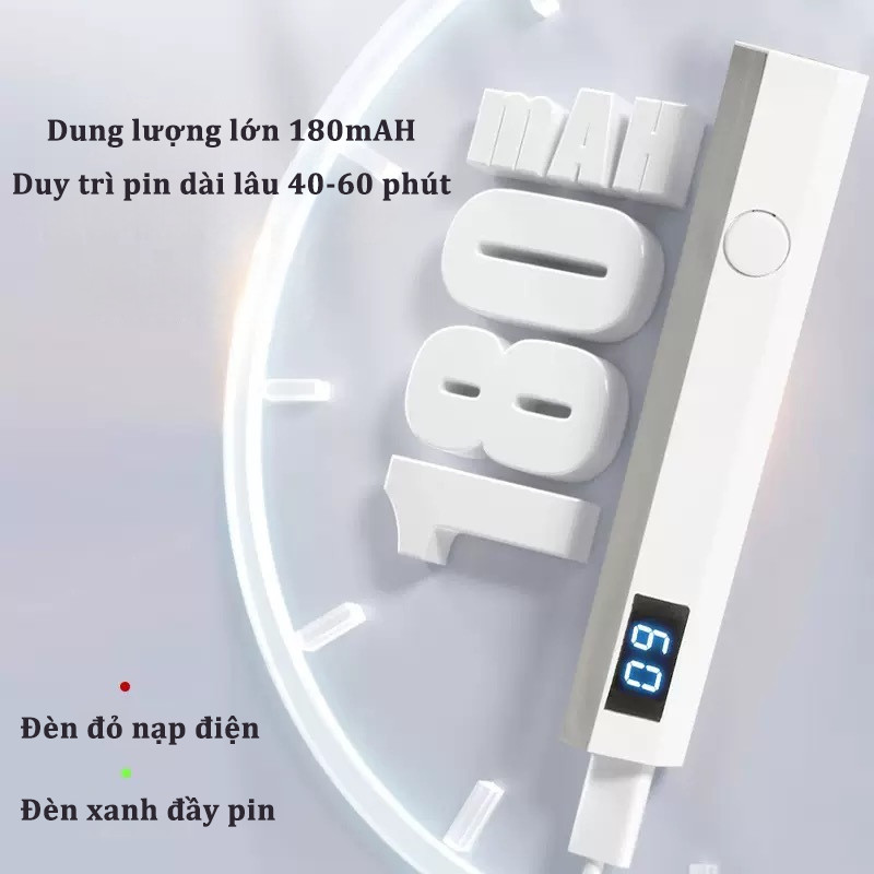Đèn hơ móng mini cầm tay, Đèn uv Sấy Khô Sơn Móng Tay, Có Màn Hình led Hiển Thị Nhanh Chóng