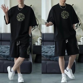 Bộ đồ nam style Trung Quốc, size lớn, set two món gồm áo ngắn tay và quầnshort, mã 619W
