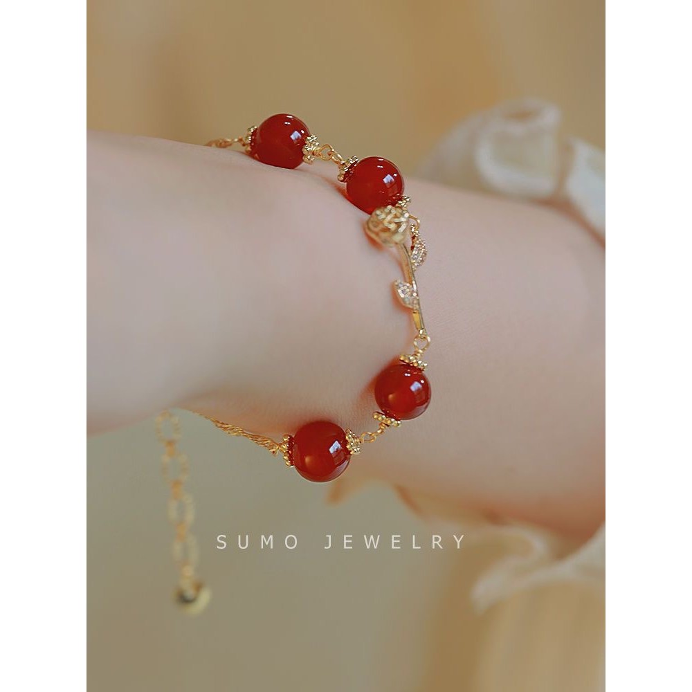 Vòng tay chuông hồng đỏ siêu trắng nhẹ - Tính cách sang trọng, cảm giác cao cấp