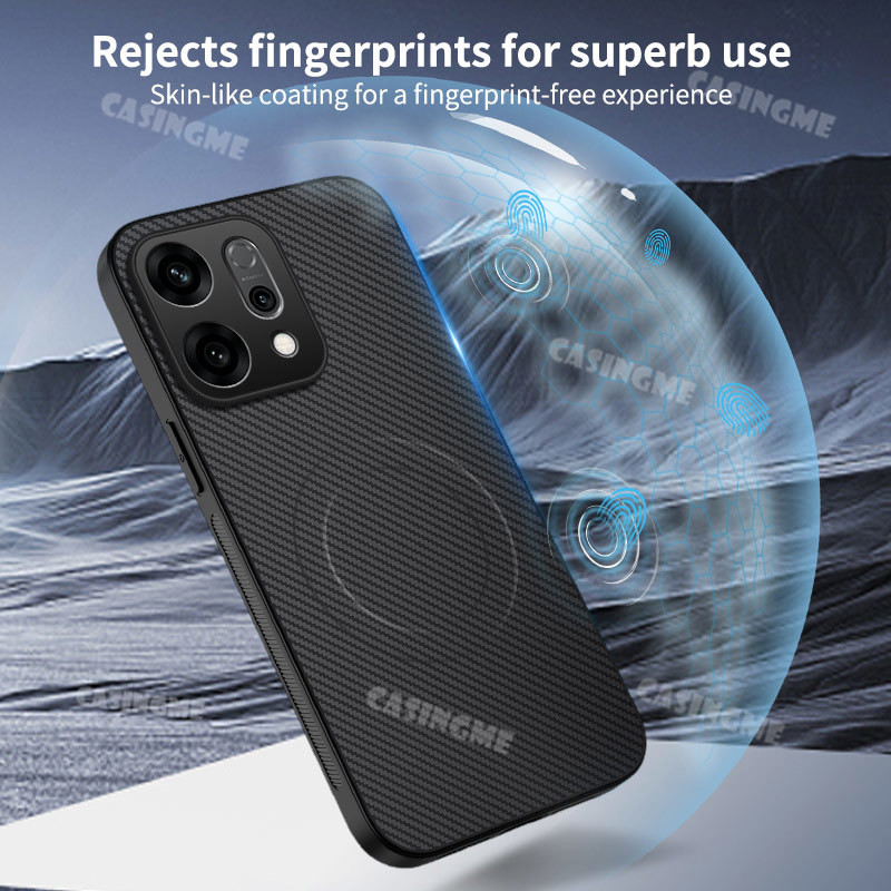 Dành Cho Oppo Reno 14 Pro 5G 2025 Họa Tiết Sợi Carbon Từ Tính Ốp Lưng Điện Thoại Oppo Reno14F Reno14Pro Reno 14Pro 14 F reno14pro 5G 4G 2025 Da Bảo Vệ Chống Sốc Mặt Sau C
