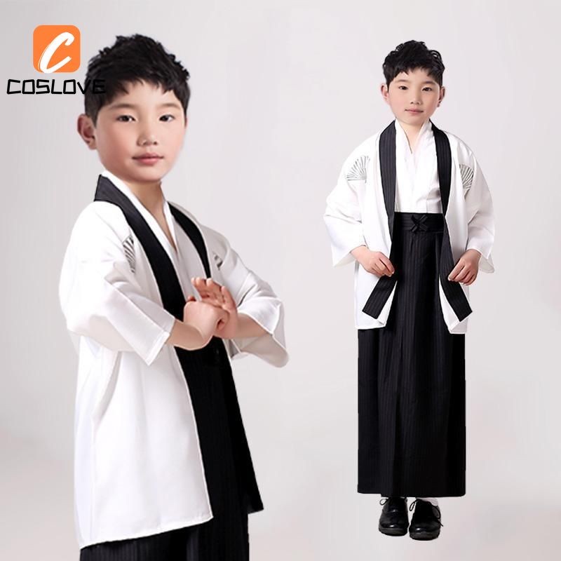 Nhật Bản Kimono Cosplay Quần Áo Trọn Bộ Trang Phục Trang Phục Cho Trẻ Em Bé Trai Samurai Hàng Ngày Áo Cosplay Kimono Đảng Trang Phục