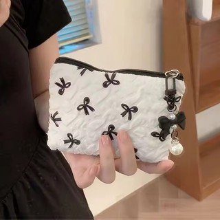 Dễ Thương Nơ Hoa Quilting Cotton Túi Trang Điểm Nữ Dây Kéo Mỹ Phẩm Tổ Chức Nữ Vải Túi Xách Di Động Vệ Sinh Dành Cho Bé Gái