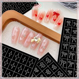 SmallbrainsJr Airbrush Stencil cho móng tay Trái tim nơ Ngôi sao Hoa văn Nhãn dán móng tay rỗng Mẫu cho đầu làm móng tay kiểu Pháp Thiết kế móng tay vn