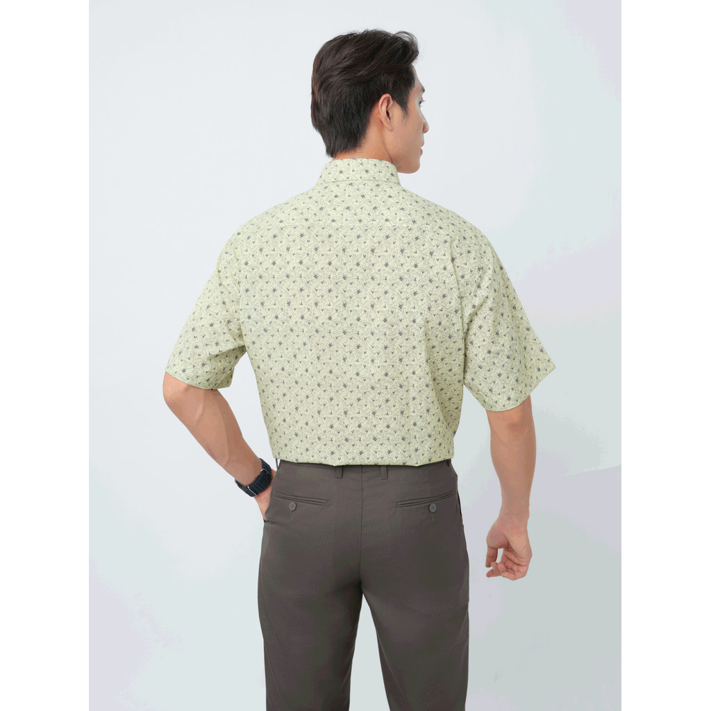 Sơ mi tay ngắn lai ngang VIETTIEN SMART CASUAL vải Bamboo phom REGULAR VT00000383