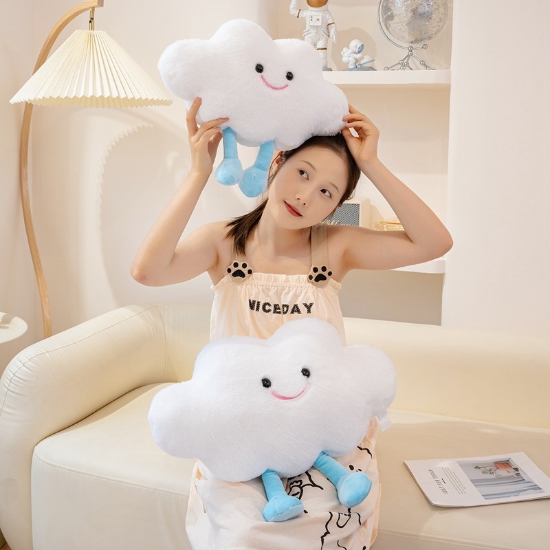 Rytanda Mặt Trăng Sang Trọng Đồ Chơi Mô Phỏng Dễ Thương Mây Trắng Gối Mềm Làm Đầy Sofa Đệm Vui Vẻ Quà Tặng Sinh Nhật Trang Trí Giáng Sinh Trẻ Em Bạn Gái Quà Tặng