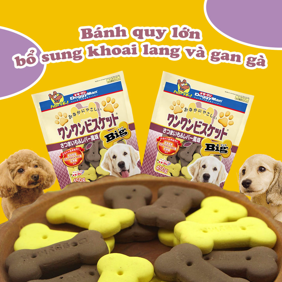 Bánh quy vị gan và khoai lang Doggyman 450g cho chó