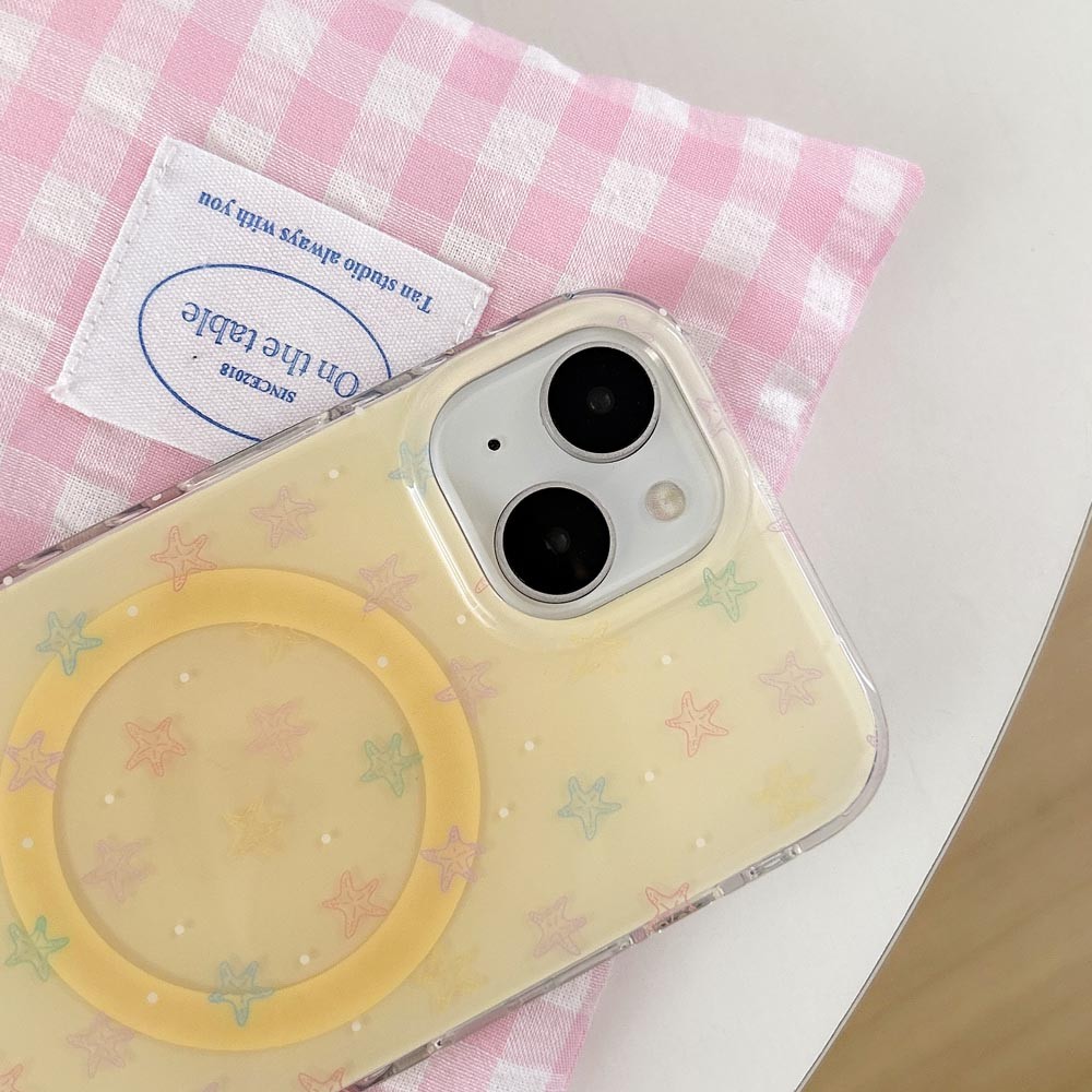 Ốp Lưng Cứng Tương Thích Với iPhone 13 13Pro 13ProMax 14 14Pro 14ProMax 15 15Pro 15ProMax 16 16Pro 16ProMax Ốp Nam Châm Họa Tiết Sao Biển
