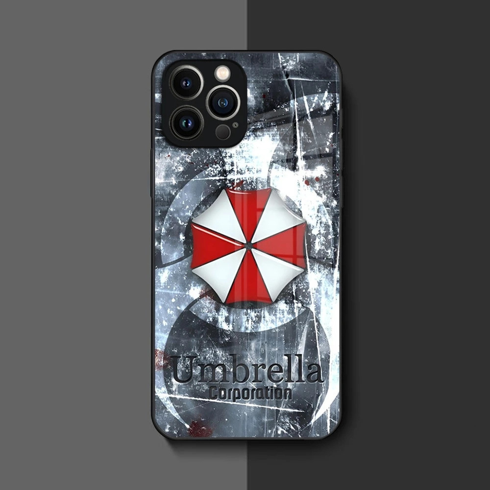 BK-1 Umbrella Corporation Ốp Điện Thoại Iphone 16 17,15 14 12 11 13 Pro Max Mini 8 X Xr Xs Puls Vỏ Kính Đen
