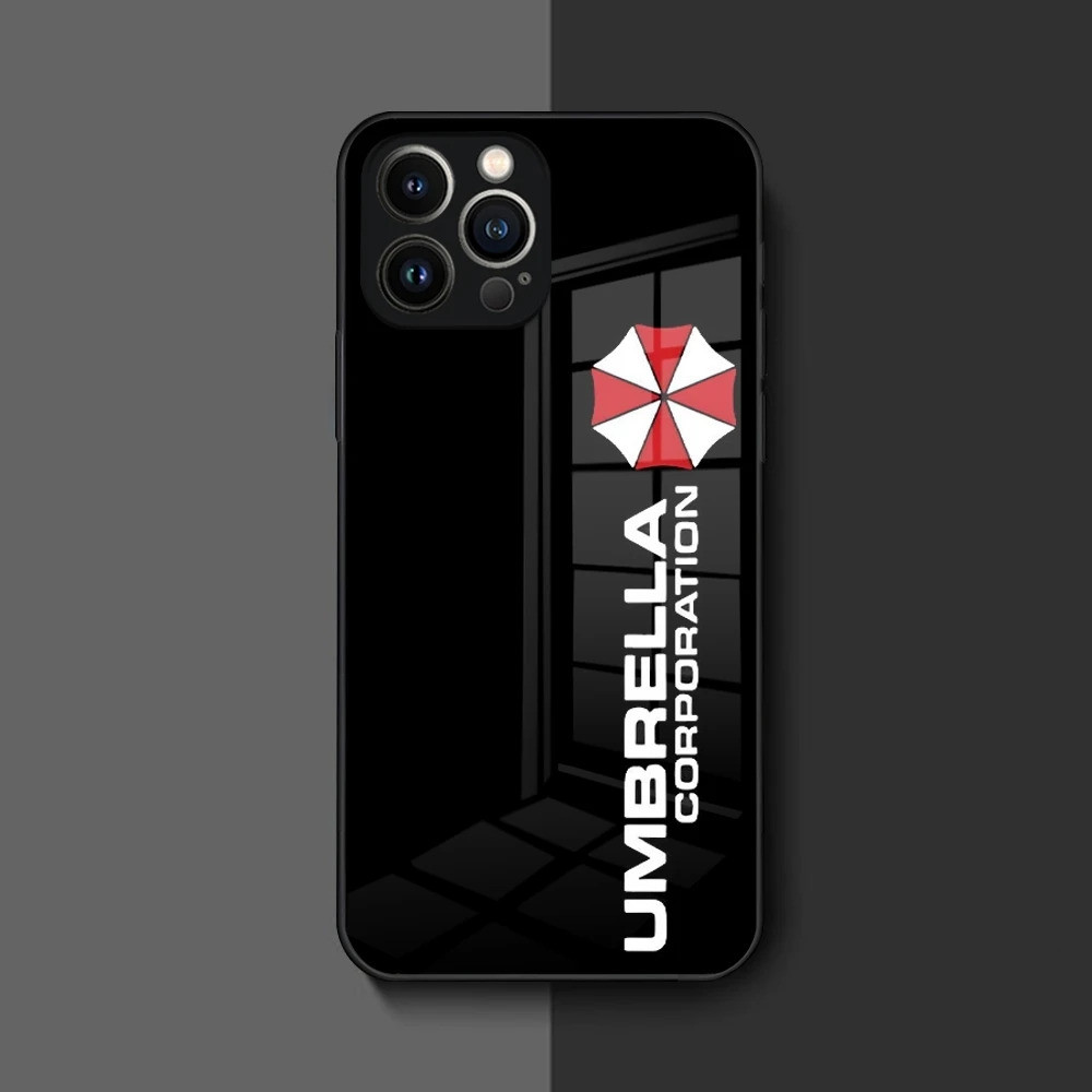 BK-1 Umbrella Corporation Ốp Điện Thoại Iphone 16 17,15 14 12 11 13 Pro Max Mini 8 X Xr Xs Puls Vỏ Kính Đen