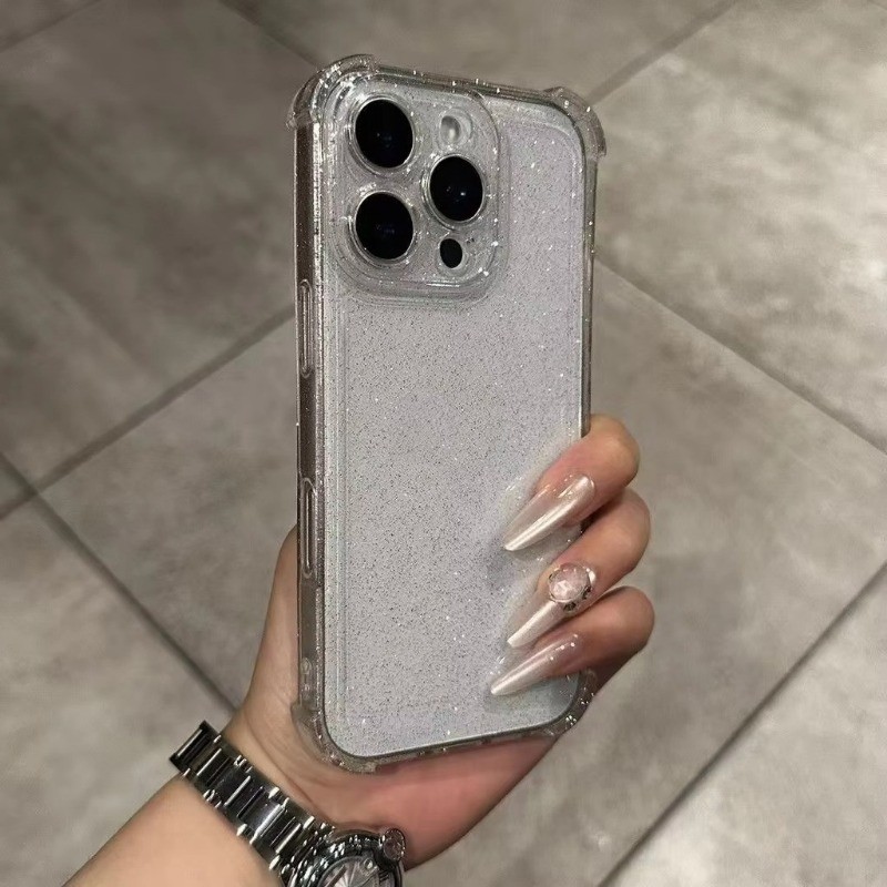 Ốp Lưng Trong Suốt Lấp Lánh Bling Cho iPhone 16 15 14 13 12 11 Pro Max XS X XR 15PRO 16PRO Silicon Mềm Trong Suốt