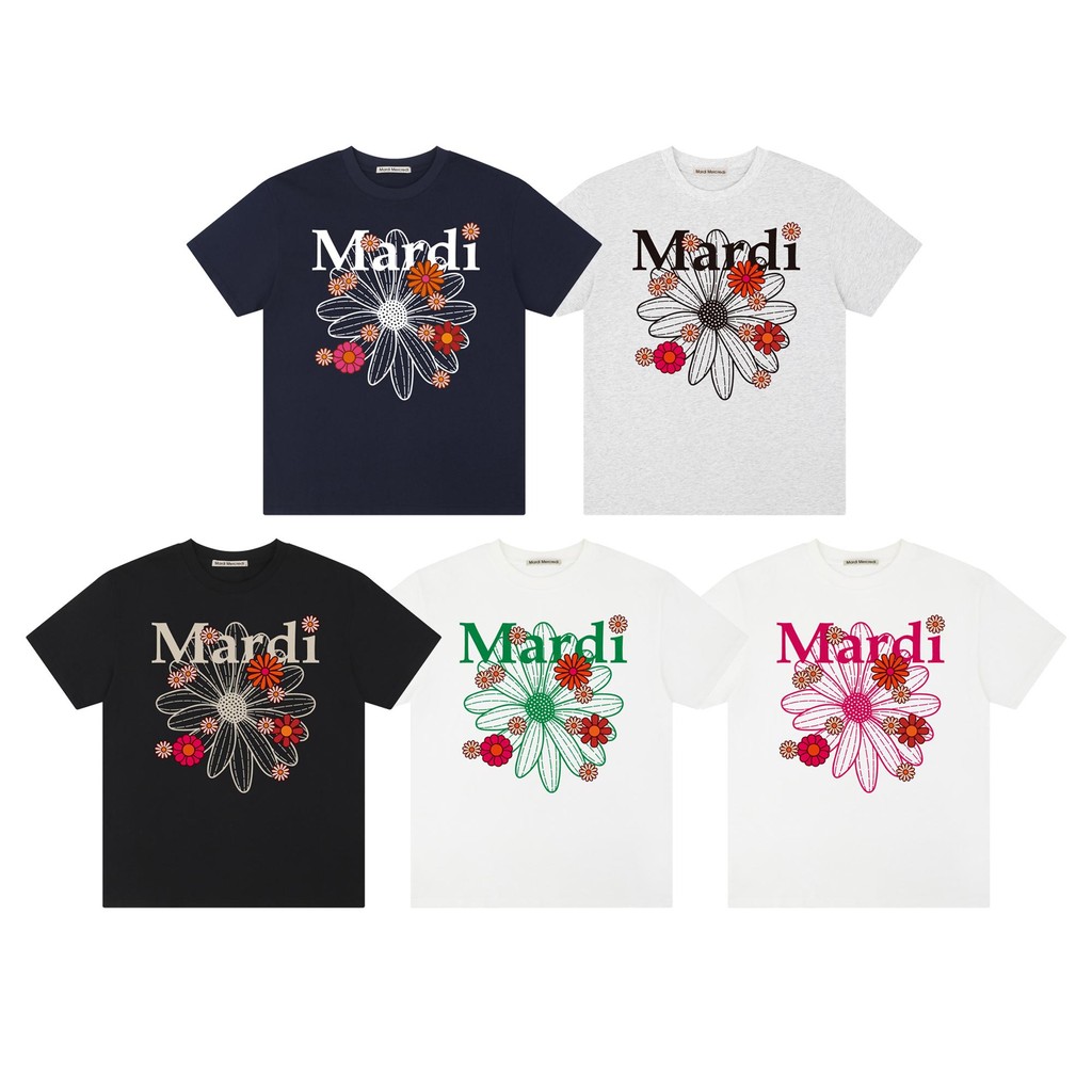 Mardi Designer Thương Hiệu Nhiều Màu Sắc In Hoa Tay Ngắn Nam Nữ Cùng Phong Cách Áo Thun
