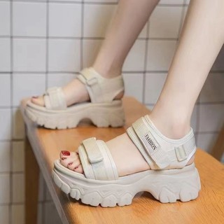 Sandal nữ đế wedge, sandal cao gót mùa hè, đế dày tăng chiều cao, giày ngoài trời đa năng