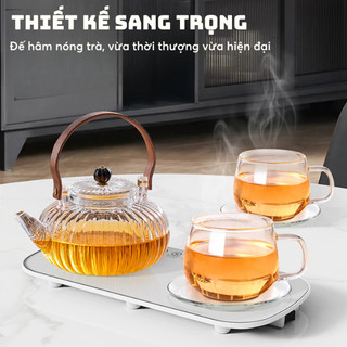 (Chính hãng) Khay Hâm Nóng Thức Ăn , Đế Hâm Nóng Đồ Uống Đa Năng Tiện Lợi - Mặt Kính Cường Lực Chắc Chắn - Lỗi 1 đổi 1