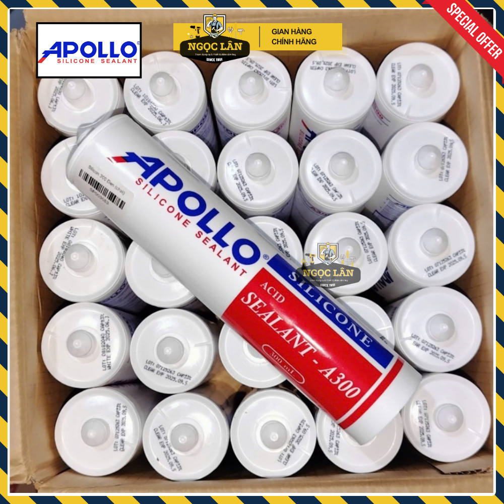 [Giá thùng Chính Hãng] Keo Silicone Apollo A300 - A500 chai 300ML (Giá thùng 25chai) hàng chính hãng