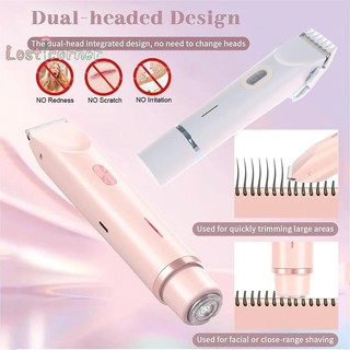 Lostcorner Nữ Dao Cạo Điện 2 Trong 1 Dual-Không Đau Bikini Tông Đơ Ướt Khô Sử Dụng Cho Nữ Lông Pubic Có Thể Tháo Rời Máy Cạo Râu Điện Mới