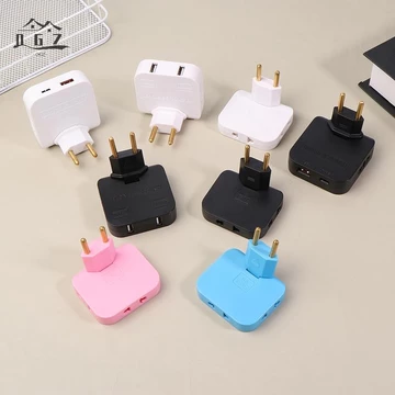 [OGZ]Ổ cắm xoay 180 độ Bộ chuyển đổi phích cắm EU 3 trong 1 Du lịch EU Cắm mở rộng Ổ cắm chuyển đổi ổ cắm không dây mỏng đa